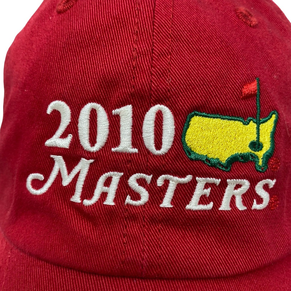 Masters 2010 Golf Tournament Hat Red Adjustable Strapback Augusta National Cap - Picture 6 of 10